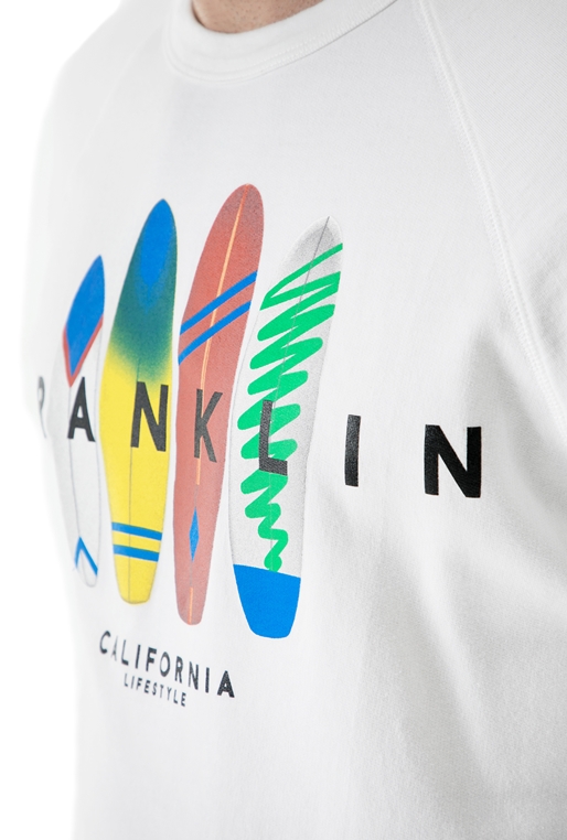 FRANKLIN & MARSHALL-Ανδρική φούτερ μπλούζα FRANKLIN & MARSHALL λευκή 