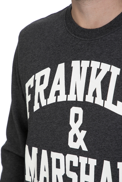 FRANKLIN & MARSHALL-Ανδρική φούτερ μπλούζα FRANKLIN & MARSHALL γκρι  