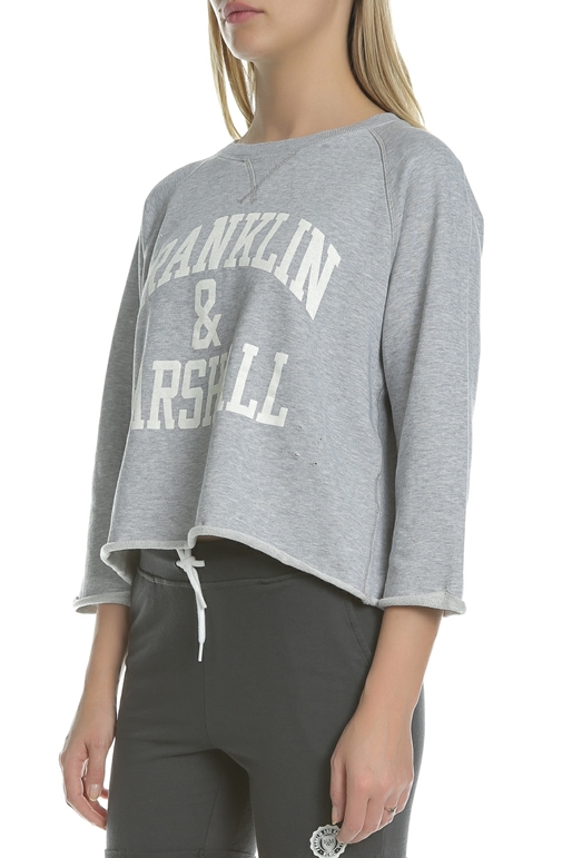 FRANKLIN & MARSHALL-Γυναικεία μακρυμάνικη μπλούζα Franklin & Marshall γκρι 