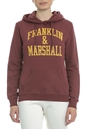 FRANKLIN & MARSHALL-Γυναικεία φούτερ μπλούζα FRANKLIN & MARSHALL μπορντό      