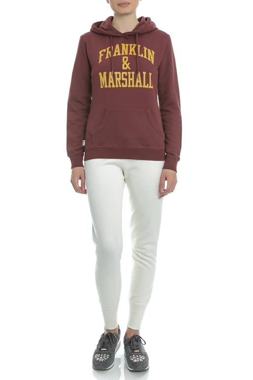 FRANKLIN & MARSHALL-Γυναικεία φούτερ μπλούζα FRANKLIN & MARSHALL μπορντό      