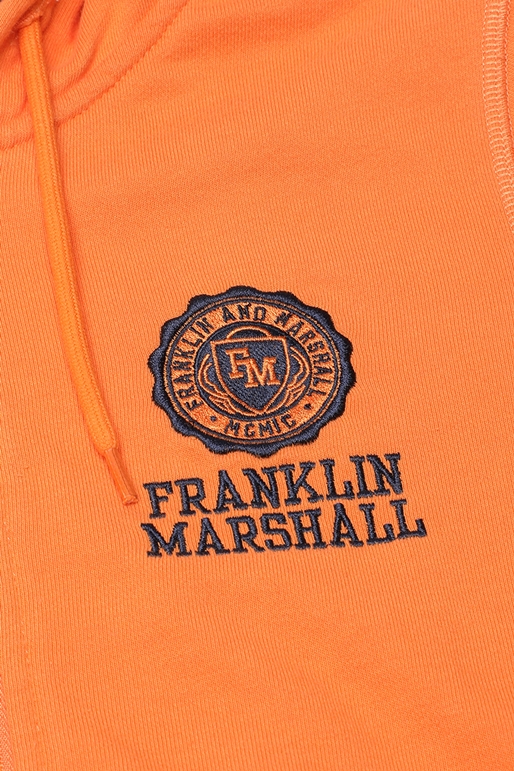 FRANKLIN & MARSHALL-Παιδική φούτερ ζακέτα FRANKLIN & MARSHALL FM154 πορτοκαλί