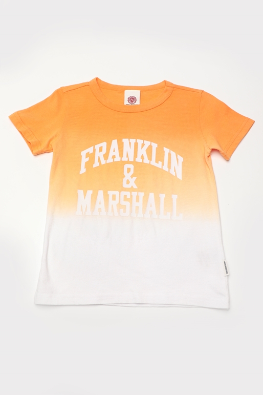 FRANKLIN & MARSHALL-Παιδικό t-shirt FRANKLIN & MARSHALL FM164 πορτοκαλί λευκό