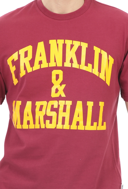 FRANKLIN & MARSHALL-Ανδρικό t-shirt FRANKLIN & MARSHALL 20/1 JERSEY κόκκινο