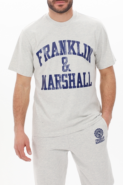 FRANKLIN & MARSHALL-Ανδρικό t-shirt FRANKLIN & MARSHALL JM3011.000.1009P01 γκρι