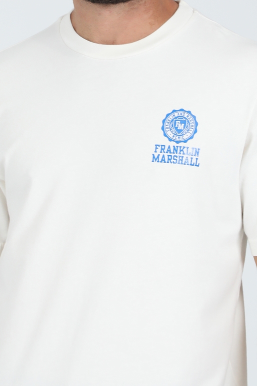 FRANKLIN & MARSHALL-Ανδρικό t-shirt FRANKLIN & MARSHALL λευκό