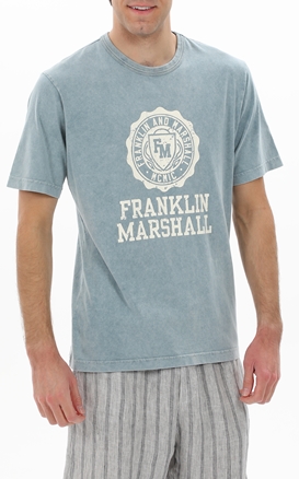 FRANKLIN & MARSHALL-Ανδρικό t-shirt FRANKLIN & MARSHALL JM3017.000.1013G36 μπλε