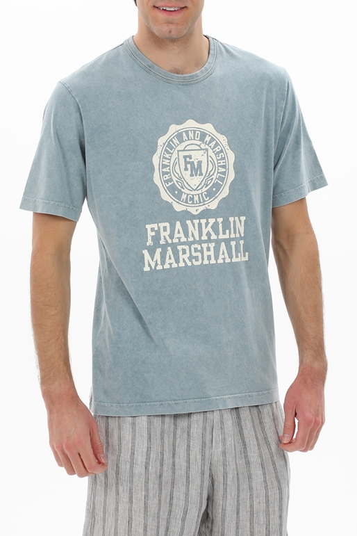 FRANKLIN & MARSHALL-Ανδρικό t-shirt FRANKLIN & MARSHALL JM3017.000.1013G36 μπλε
