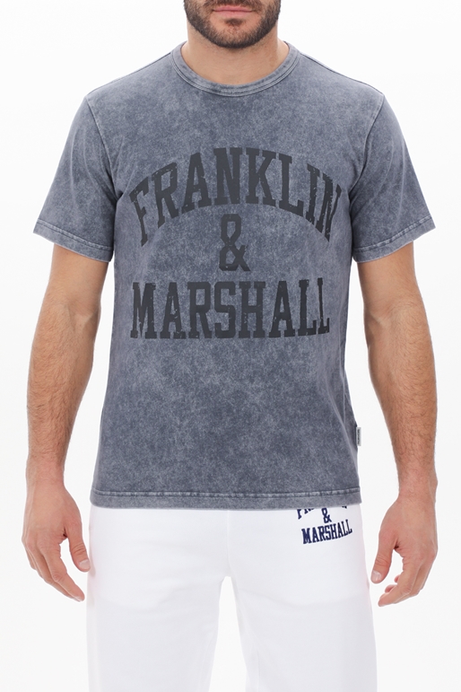 FRANKLIN & MARSHALL-Ανδρικό t-shirt FRANKLIN & MARSHALL JM3021.000.1001G42 μπλε