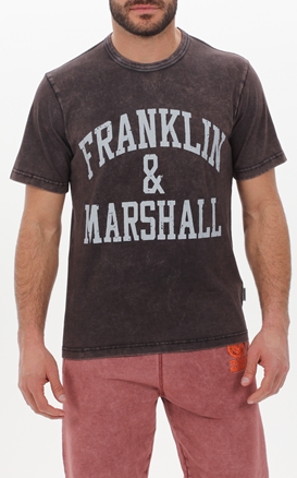 FRANKLIN & MARSHALL-Ανδρικό t-shirt FRANKLIN & MARSHALL JM3021.000.1001G42 γκρι