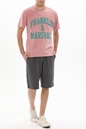 FRANKLIN & MARSHALL-Ανδρικό t-shirt FRANKLIN & MARSHALL JM3021.000.1013G36 ροζ