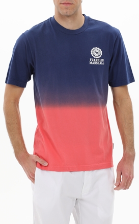 FRANKLIN & MARSHALL-Ανδρικό t-shirt FRANKLIN & MARSHALL JM3140.000.1006G61 μπλε πορτοκαλί