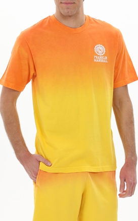 FRANKLIN & MARSHALL-Ανδρικό t-shirt FRANKLIN & MARSHALL JM3140.000.1006G61 πορτοκαλί κίτρινο