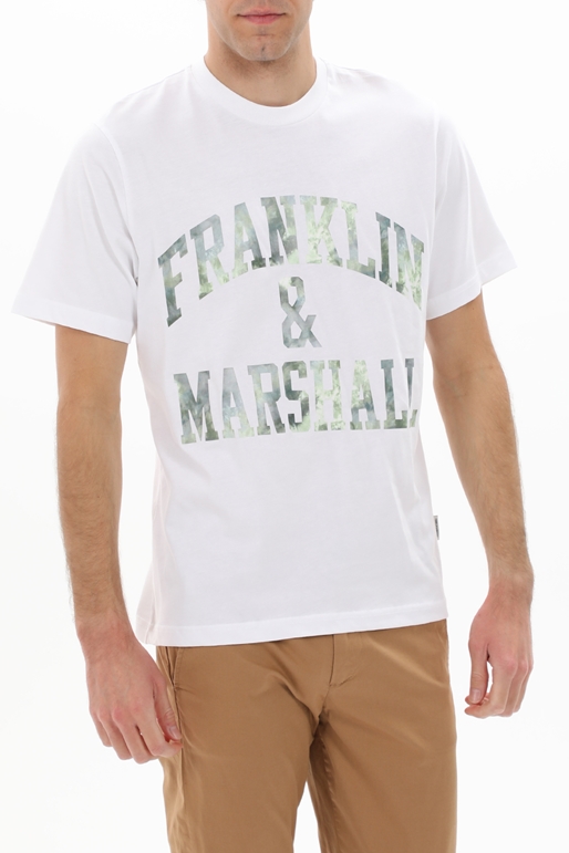 FRANKLIN & MARSHALL-Ανδρικό t-shirt FRANKLIN & MARSHALL JM3196.000.1009P01 λευκό