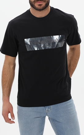 FRANKLIN & MARSHALL-Ανδρικό t-shirt FRANKLIN & MARSHALL JM3218.000.1012P01 μαύρο ασημί
