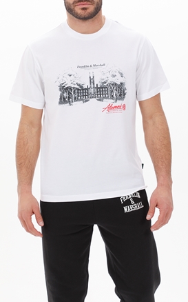 FRANKLIN & MARSHALL-Ανδρικό t-shirt FRANKLIN & MARSHALL JM3225.000.1012P01 λευκό