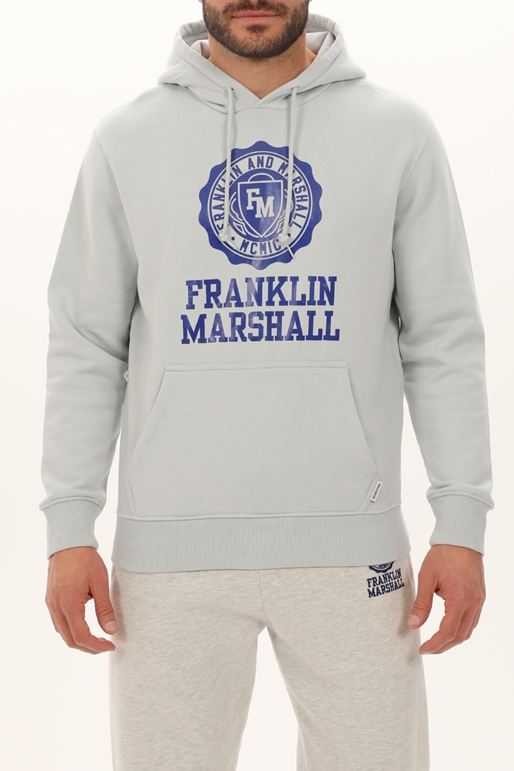 FRANKLIN & MARSHALL-Ανδρική φούτερ μπλούζα FRANKLIN & MARSHALL JM5018.000.2004P01 γκρι μπλε