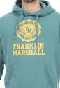 FRANKLIN & MARSHALL-Ανδρική φούτερ μπλούζα FRANKLIN & MARSHALL VINTAGE GARMENT DYE πράσινη