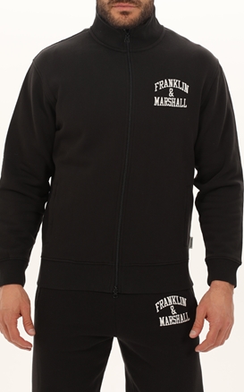 FRANKLIN & MARSHAL-Ανδρική φούτερ ζακέτα FRANKLIN & MARSHALL JM5062.000.2004P01 μαύρη