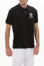 FRANKLIN & MARSHALL-Ανδρική polo μπλούζα FRANKLIN & MARSHALL JM6005.000.3005P01 μαύρη