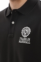 FRANKLIN & MARSHALL-Ανδρική polo μπλούζα FRANKLIN & MARSHALL JM6005.000.3005P01 μαύρη