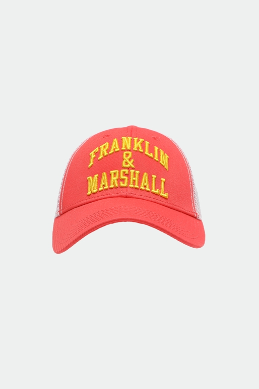 FRANKLIN & MARSHALL-Ανδρικό καπέλο jockey FRANKLIN & MARSHALL JU4001.000.A0406 κόκκινο κίτρινο