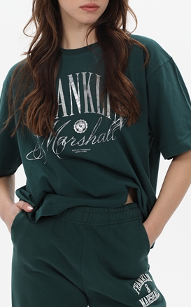 FRANKLIN & MARSHALL-Γυναικείο t-shirt FRANKLIN & MARSHALL JW3020.000.1000P01 πράσινο