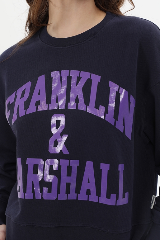 FRANKLIN & MARSHALL-Γυναικεία φούτερ μπλούζα FRANKLIN & MARSHALL JW5020.000.2000P01 μπλε