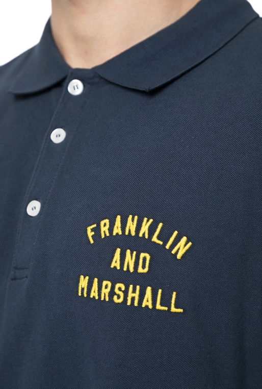 FRANKLIN & MARSHALL-Ανδρικό πόλο t-shirt Franklin & Marshall σκούρο μπλε