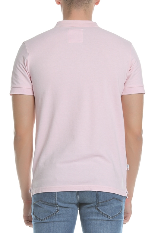FRANKLIN & MARSHALL-Ανδρική κοντομάνικη polo μπλούζα Franklin & Marshall ροζ 