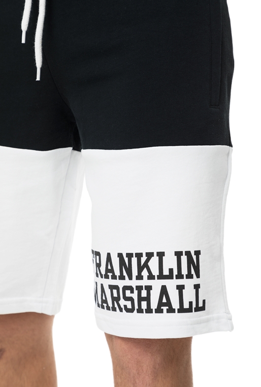 FRANKLIN & MARSHALL-Ανδρική βαμβακερή βερμούδα FRANKLIN & MARSHALL μαύρη-λευκή 
