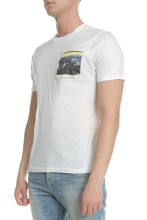 FRANKLIN & MARSHALL-Ανδρική κοντομάνικη μπλούζα FRANKLIN & MARSHALL λευκή 