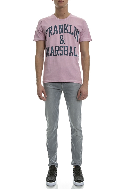 FRANKLIN & MARSHALL-Ανδρική μπλούζα Franklin & Marshall ροζ-μωβ