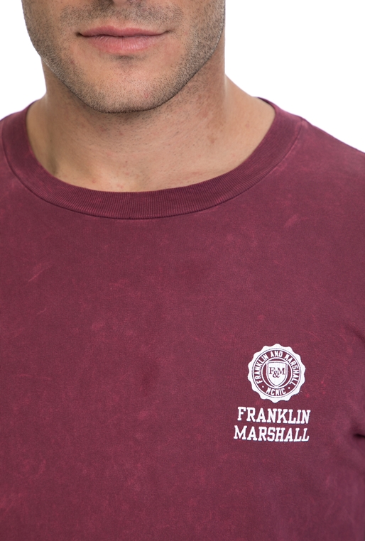 FRANKLIN & MARSHALL-Ανδρική μπλούζα FRANKLIN & MARSHALL μπορντό    