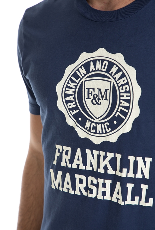 FRANKLIN & MARSHALL-Ανδρικό T-SHIRT JERSEY FRANKLIN & MARSHALL μπλε 