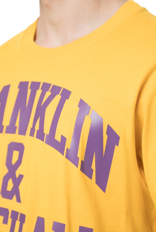 FRANKLIN & MARSHALL-Ανδρικό t-shirt Franklin & Marshall JERSEY ROUND NECK κίτρινο