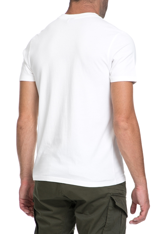 FRANKLIN & MARSHALL-Ανδρική μπλούζα JERSEY ROUND NECK SHORT λευκή