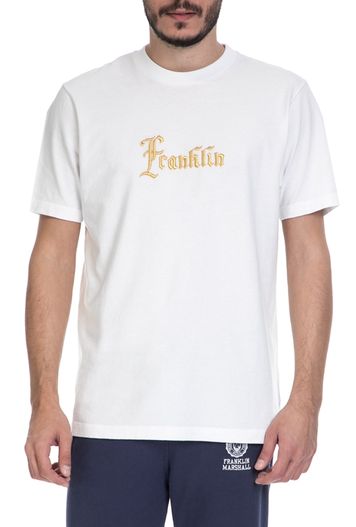 FRANKLIN & MARSHALL-Ανδρικό T-SHIRT JERSEY FRANKLIN & MARSHALL λευκό    