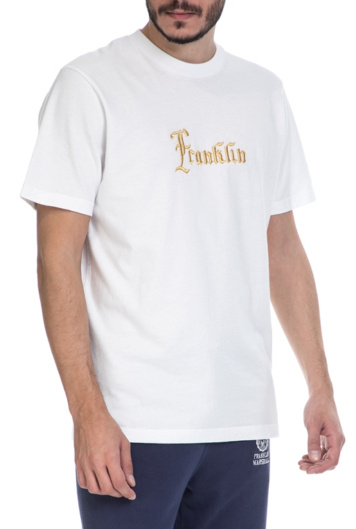 FRANKLIN & MARSHALL-Ανδρικό T-SHIRT JERSEY FRANKLIN & MARSHALL λευκό    