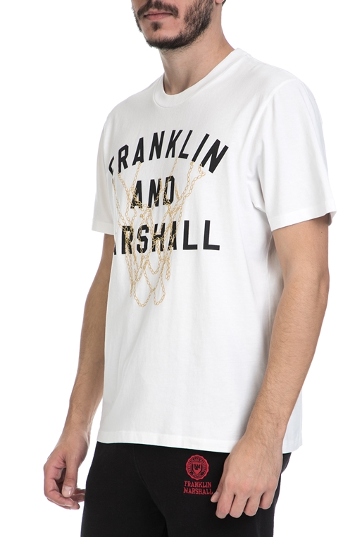 FRANKLIN & MARSHALL-Ανδρικό T-SHIRT JERSEY FRANKLIN & MARSHALL λευκό  