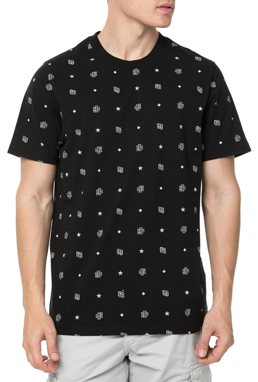 FRANKLIN & MARSHALL-Ανδρικό t-shirt Franklin & Marshall JERSEY ROUND NECK μαύρο