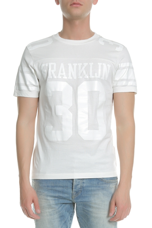 FRANKLIN & MARSHALL-Ανδρική κοντομάνικη μπλούζα Franklin & Marshall λευκή