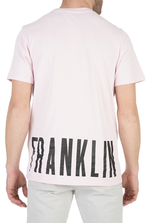 FRANKLIN & MARSHALL-Ανδρική κοντομάνικη μπλούζα FRANKLIN & MARSHALL ροζ 