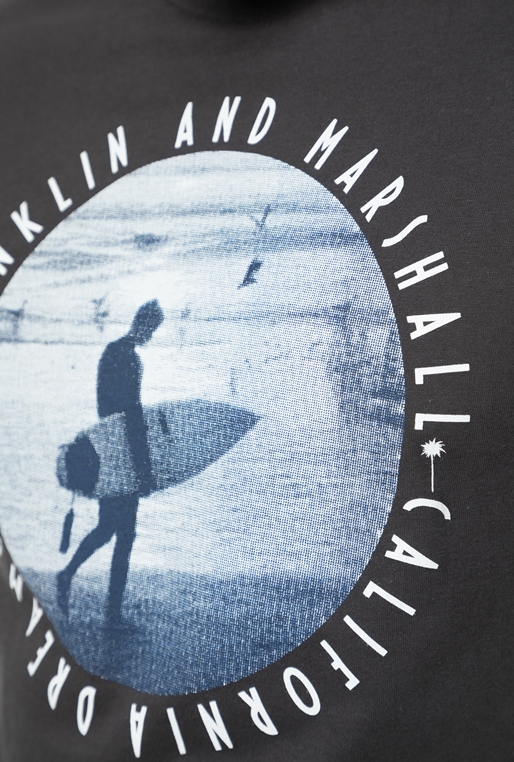 FRANKLIN & MARSHALL-Ανδρικό t-shirt Franklin & Marshall JERSEY ROUND NECK ανθρακί