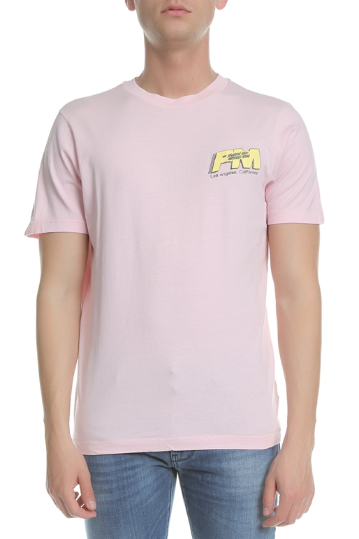FRANKLIN & MARSHALL-Ανδρική κοντομάνικη μπλούζα Franklin & Marshall ροζ