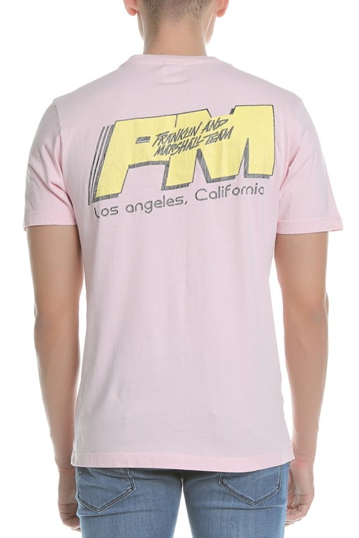 FRANKLIN & MARSHALL-Ανδρική κοντομάνικη μπλούζα Franklin & Marshall ροζ
