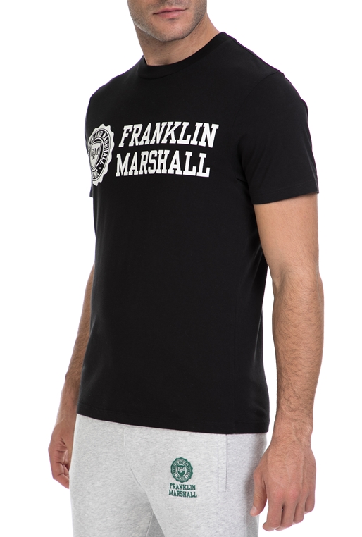 FRANKLIN & MARSHALL-Ανδρικό T-SHIRT JERSEY FRANKLIN & MARSHALL μαύρο  