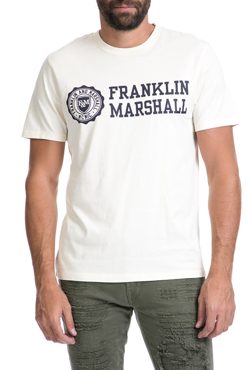FRANKLIN & MARSHALL-Αντρική μπλούζα FRANKLIN & MARSHALL άσπρη    