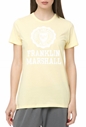 FRANKLIN & MARSHALL-Γυναικείο t-shirt Franklin & Marshall JERSEY ROUND NECK SHORT κίτρινο