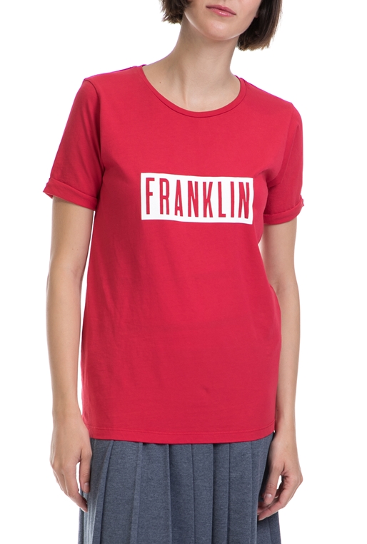 FRANKLIN & MARSHALL-Γυναικεία μπλούζα FRANKLIN & MARSHALL κόκκινη